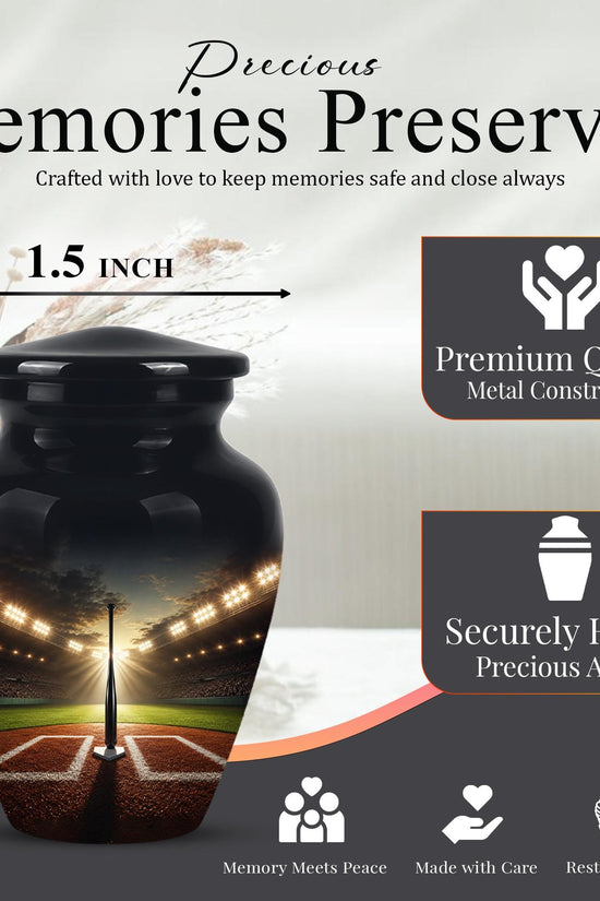 Personalized Baseball Stadium Cremation Urn - Memorial Keepsake for Adults