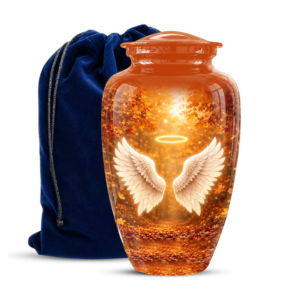 Personalized Angel Wings Cremation Urn - Autumn Heaven Keepsake Ashes Memorial