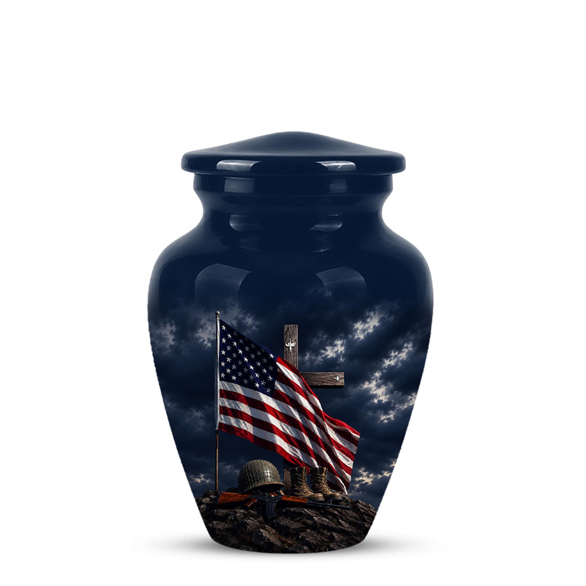 American Flag Military Urn ? Veteran Memorial Cremation Ashes Keepsake