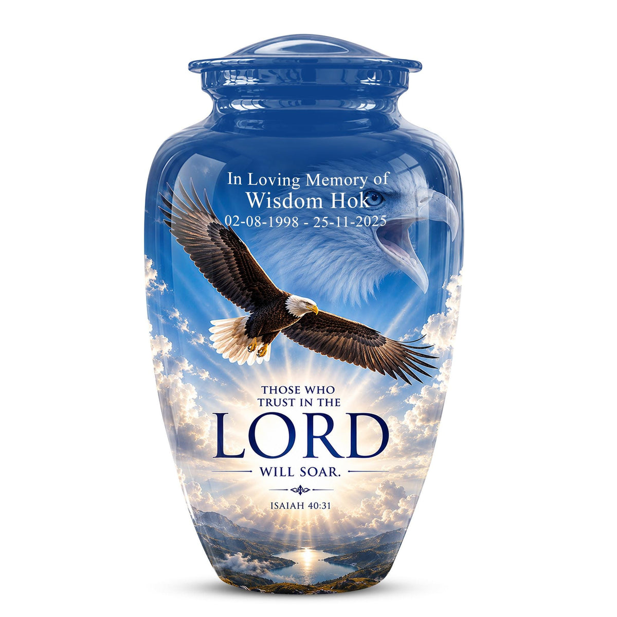 Bald Eagle Cremation Urn for Ashes - Christian Memorial Urn