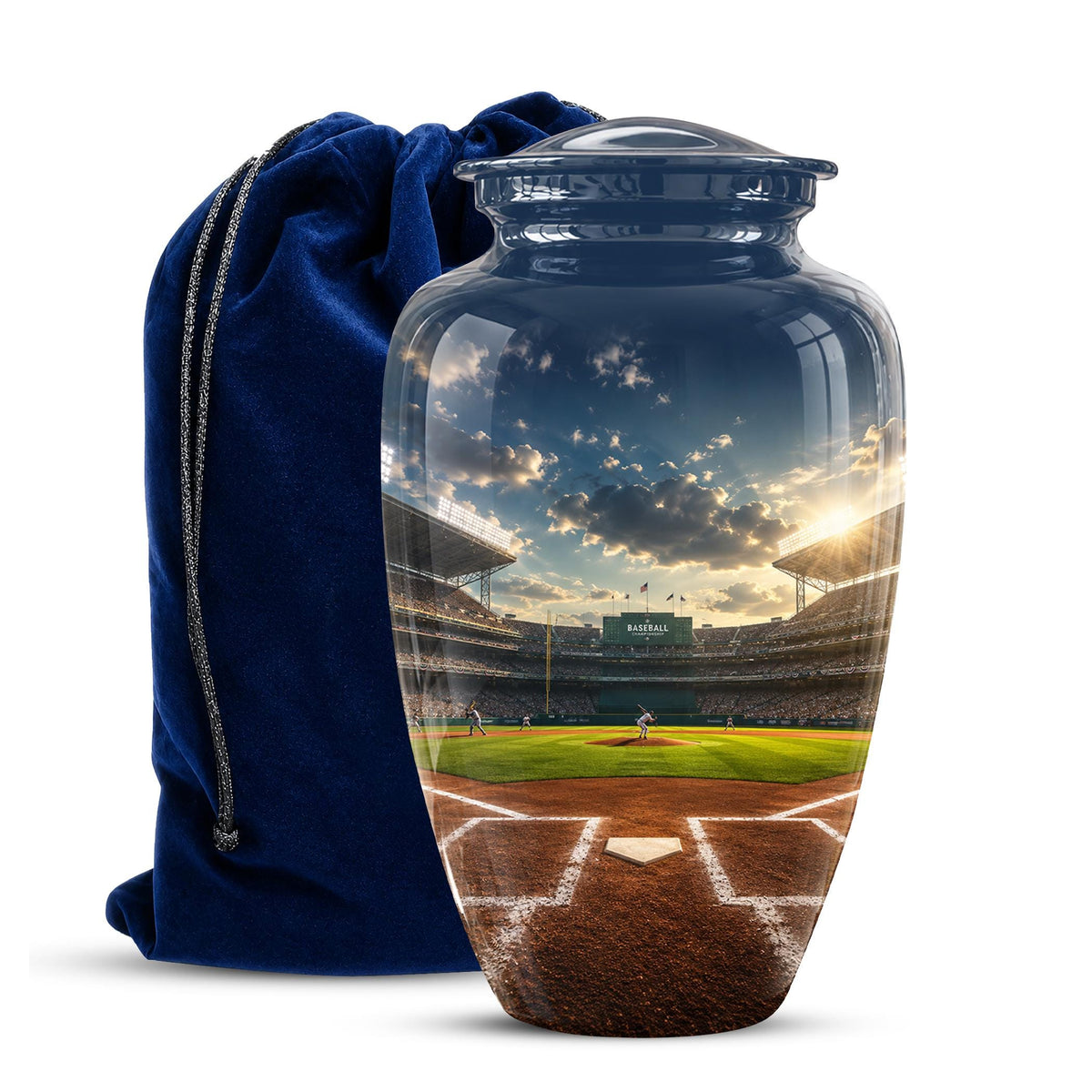Baseball Stadium Cremation Urn for Ashes - Baseball Field Memorial Urn