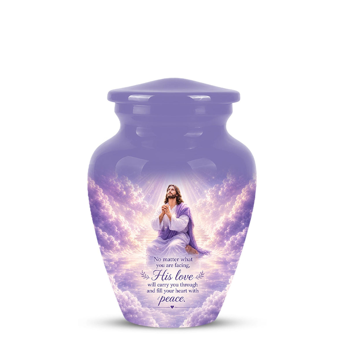 Christian Jesus Urn for Human Ashes, Memorial Keepsake, Religious Funeral Tribute