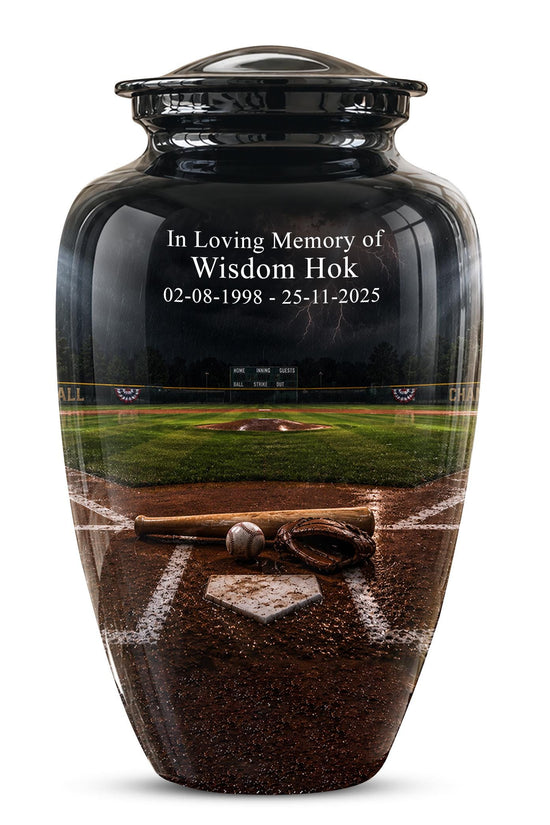 Personalized Baseball Cremation Urn - Adult Memorial Keepsake Urn