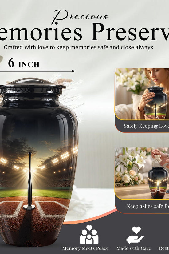 Personalized Baseball Stadium Cremation Urn - Memorial Keepsake for Adults