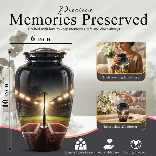 Personalized Baseball Stadium Cremation Urn - Memorial Keepsake for Adults