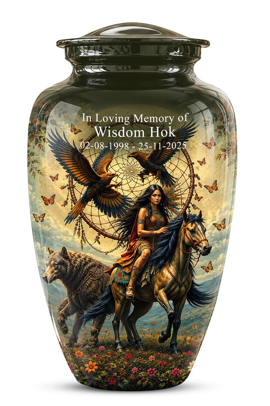 Personalized Urns for Human Ashes Adult - Native American Urn for Ashes