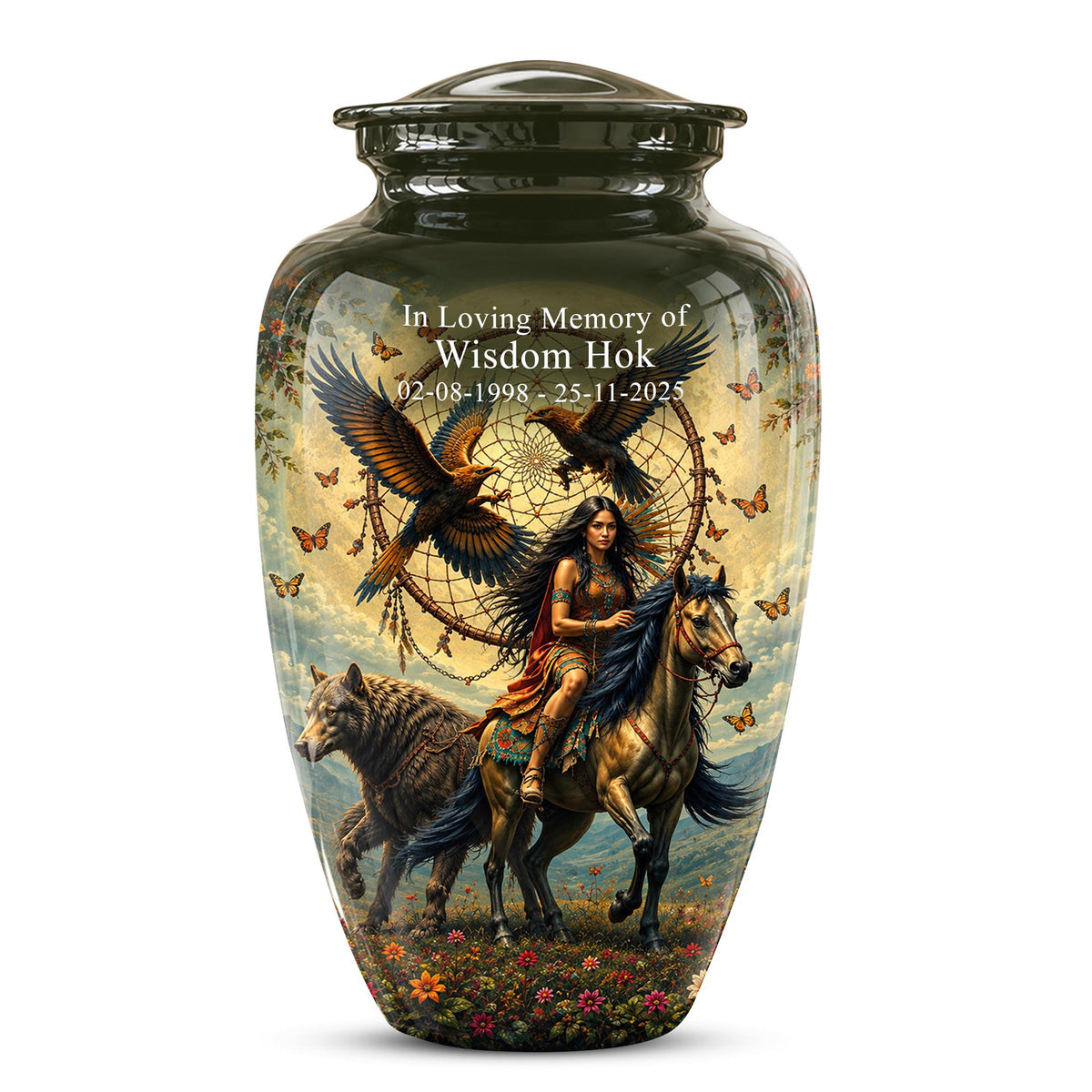 Personalized Urns for Human Ashes Adult - Native American Urn for Ashes