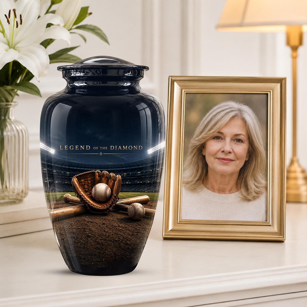 Baseball Glove Cremation Urn for Ashes - Legend of the Diamond Memorial Urn