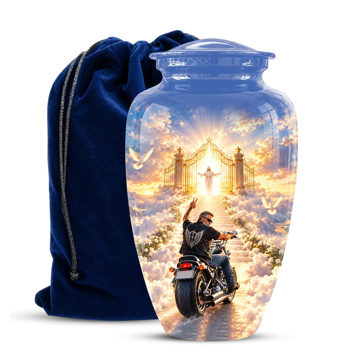 Personalized Motorcycle Memorial Urn, Biker Heaven Tribute, 200 Cubic  Inches