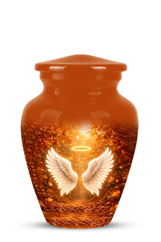 Personalized Angel Wings Cremation Urn - Autumn Heaven Keepsake Ashes Memorial