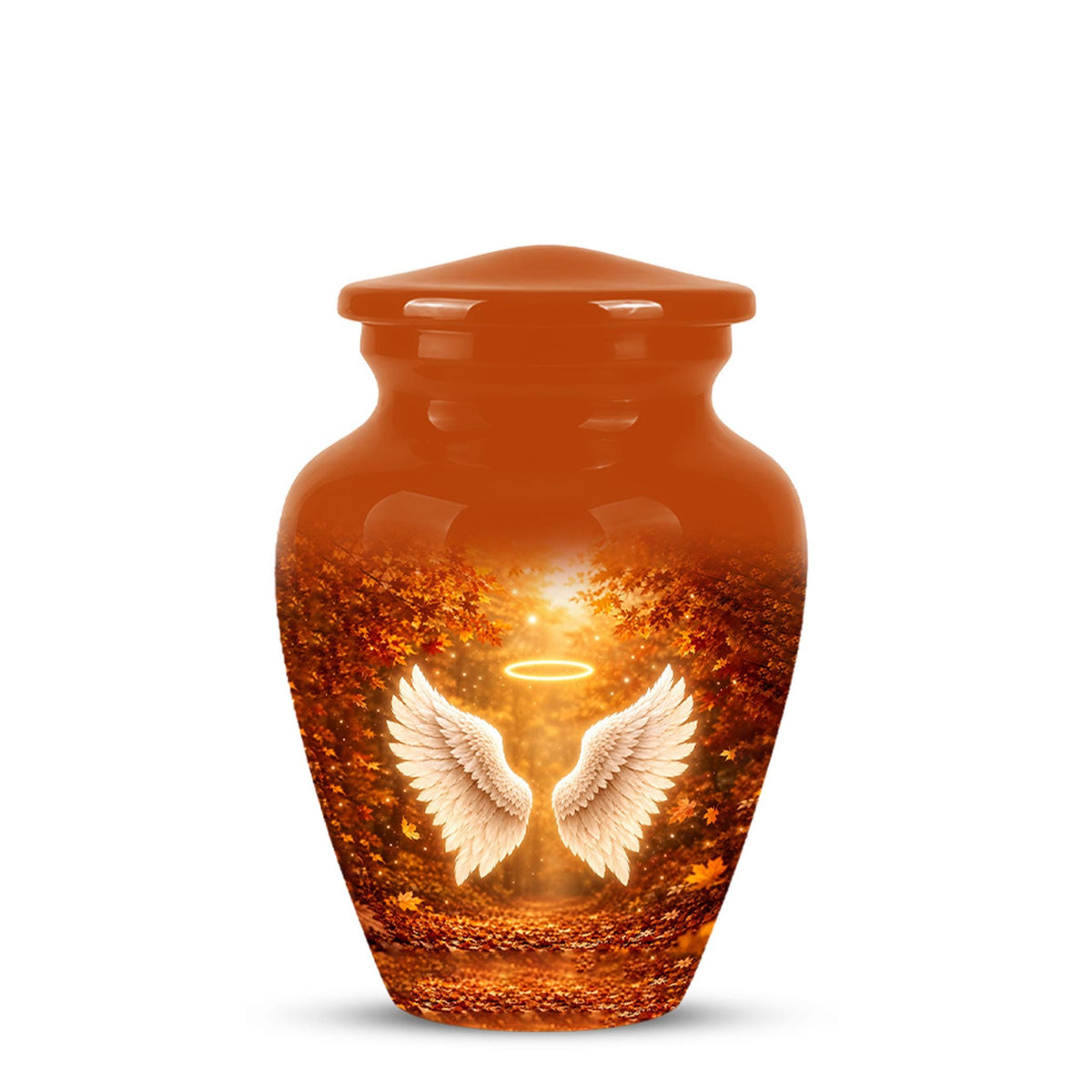 Personalized Angel Wings Cremation Urn - Autumn Heaven Keepsake Ashes Memorial