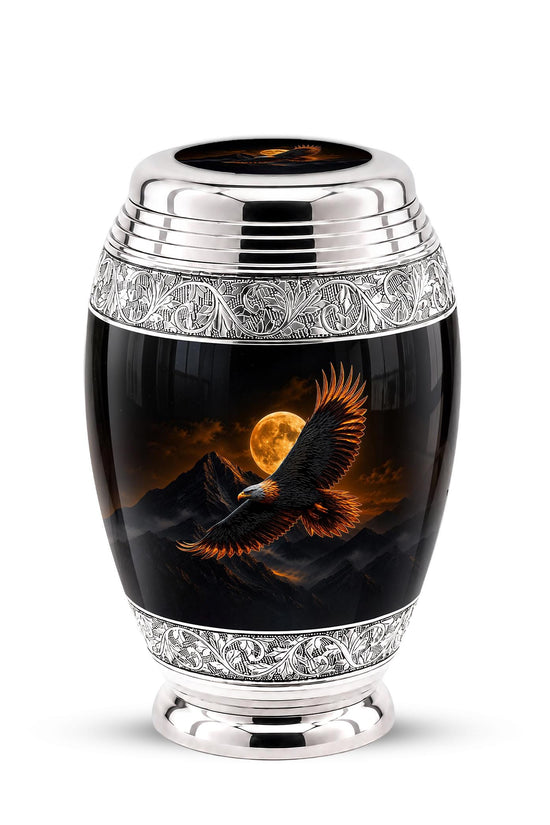 Bald Eagle Cremation Urn for Ashes - Golden Moon Mountain Memorial Urn