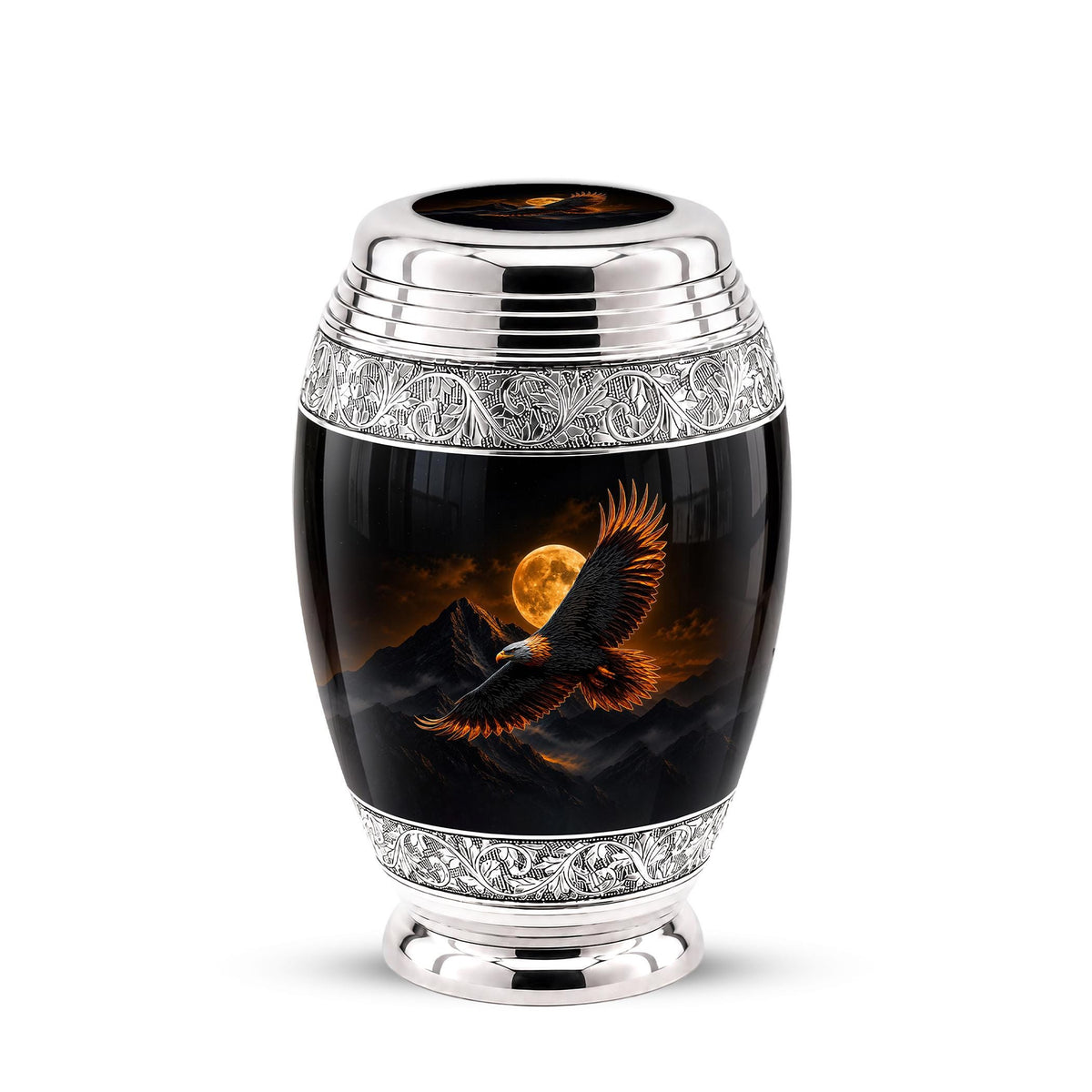 Bald Eagle Cremation Urn for Ashes - Golden Moon Mountain Memorial Urn
