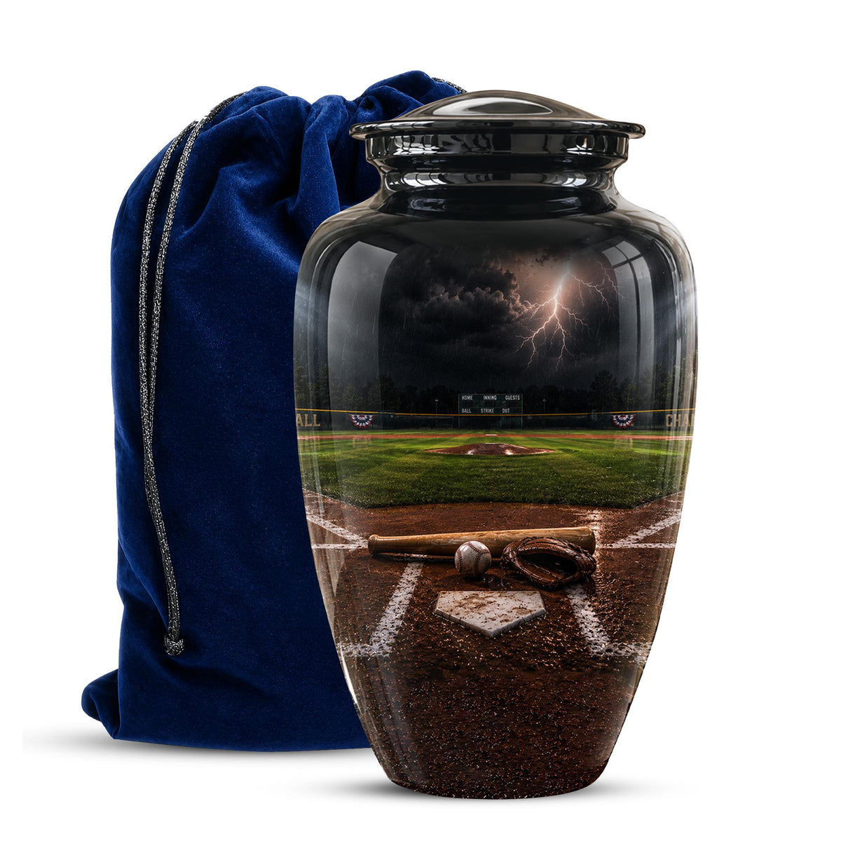 Personalized Baseball Cremation Urn - Adult Memorial Keepsake Urn