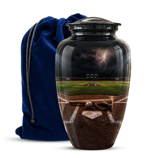 Personalized Baseball Cremation Urn - Adult Memorial Keepsake Urn