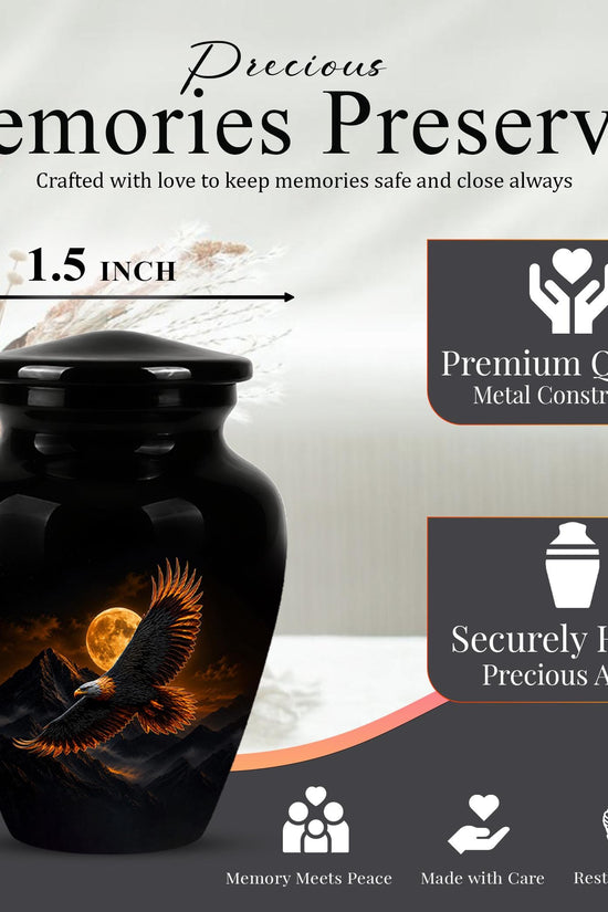 Eagle Cremation Urn for Ashes - Black Bald Eagle Memorial Urn