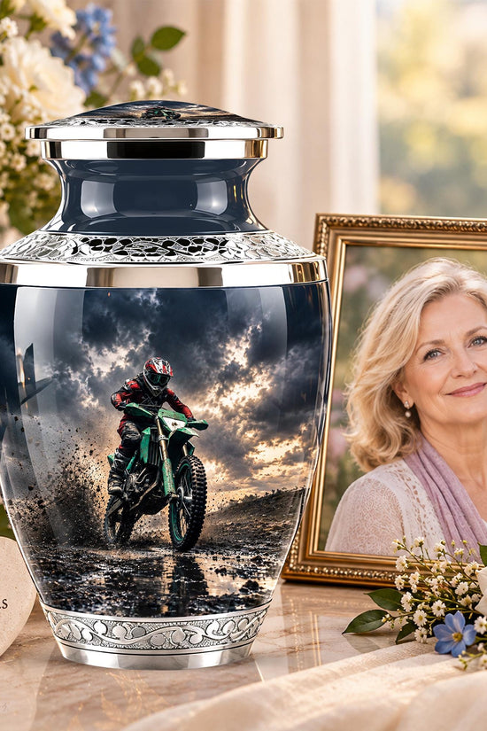 Motocross Dirt Bike Memorial Urn, Motorcycle Ashes Cremation Urn, Personalized Tribute