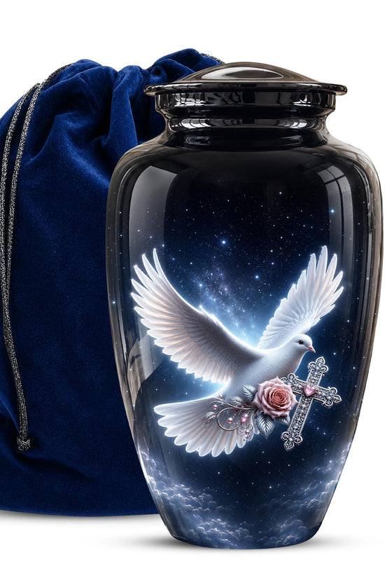Cremation Urn for Human Ashes | Flying White Dove Memorial Urn - Personalized Adult Urns