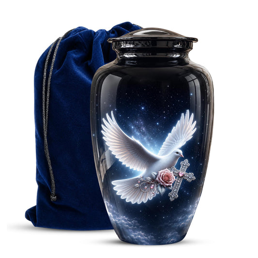 Cremation Urn for Human Ashes | Flying White Dove Memorial Urn - Personalized Adult Urns