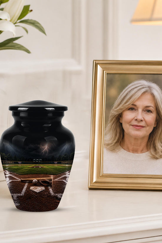 Personalized Baseball Cremation Urn - Adult Memorial Keepsake Urn