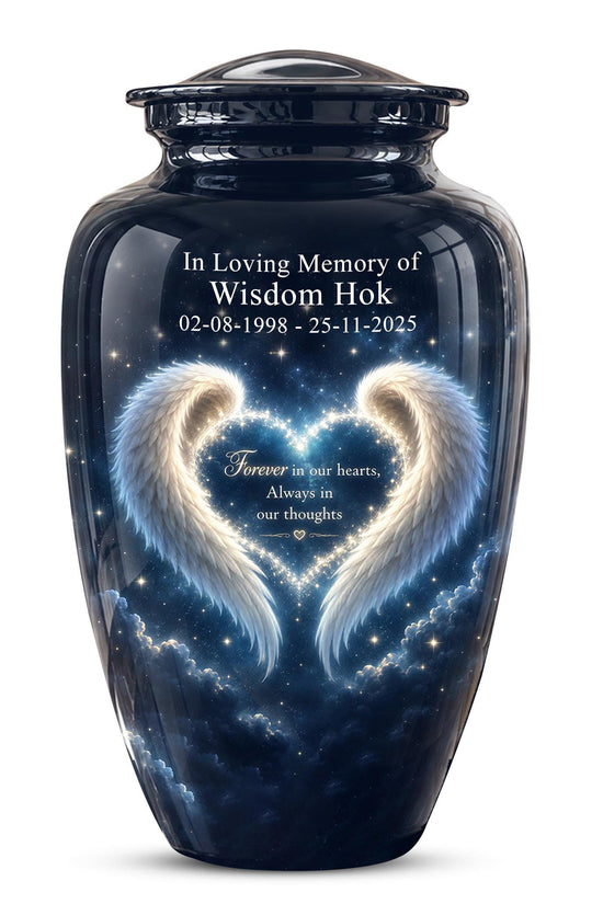 Angel Wings Memorial Urn - Personalized Keepsake for Ashes