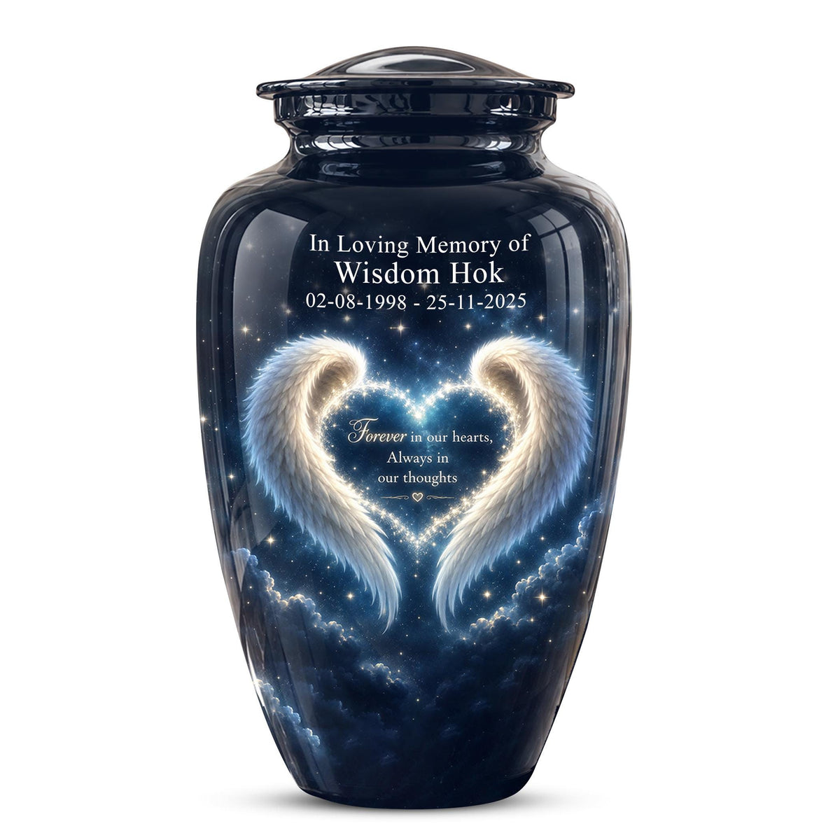 Angel Wings Memorial Urn - Personalized Keepsake for Ashes