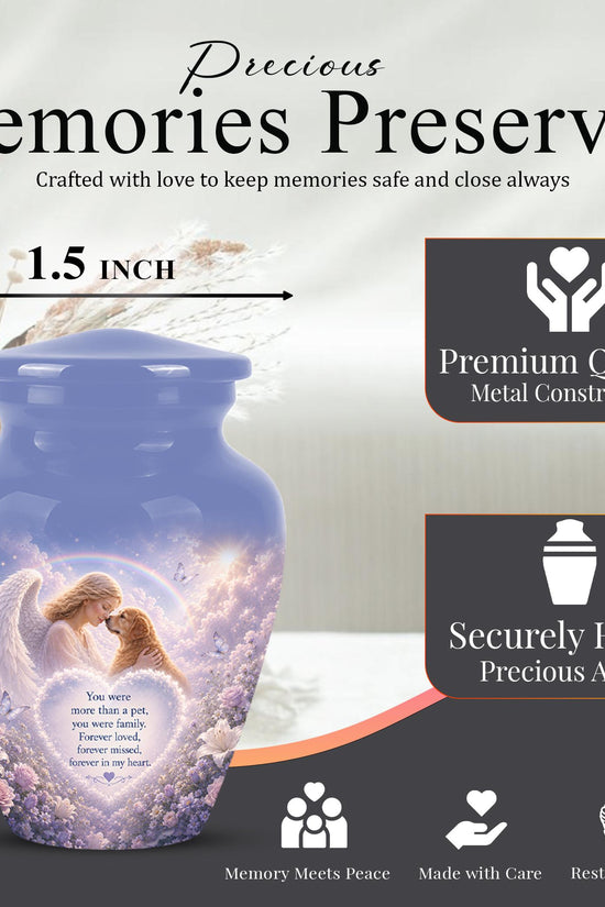 Personalized Angel Rainbow Dog Cremation Urn - 200 Cubic  Inch Pet Memorial Ashes