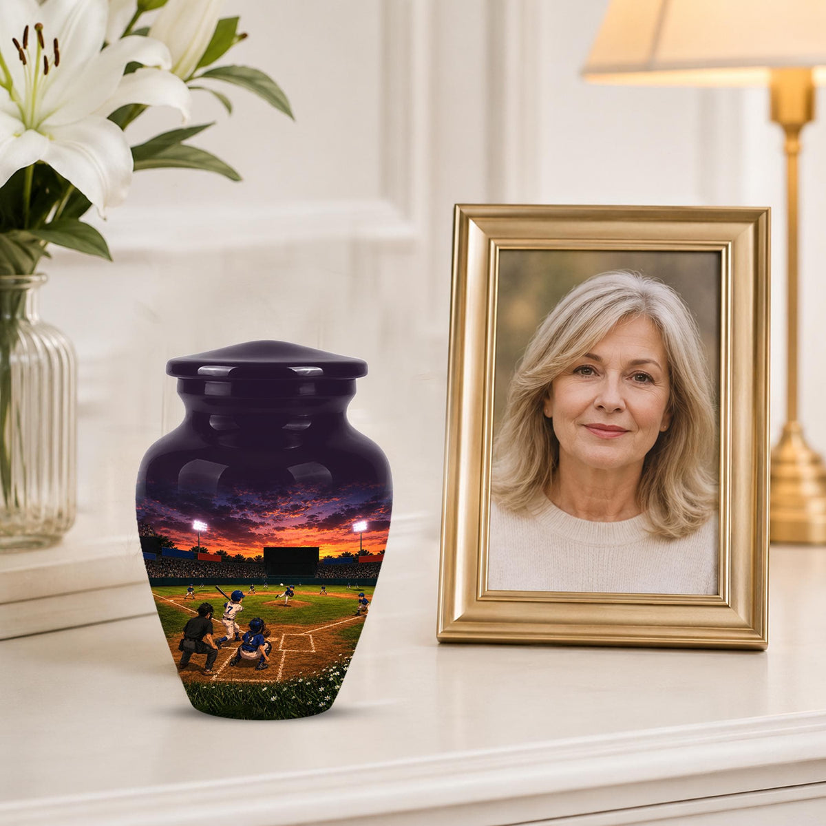 Baseball Cremation Urn for Ashes - Youth Baseball Team Memorial Urn