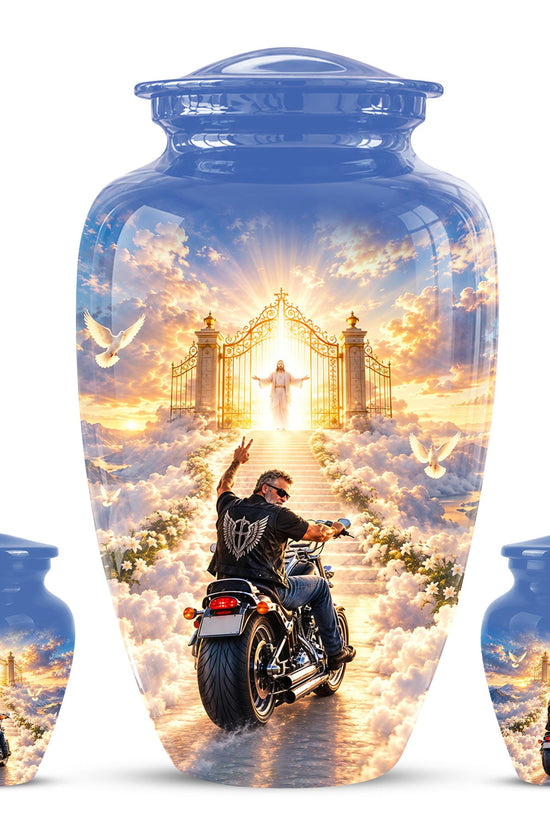 Personalized Motorcycle Memorial Urn, Biker Heaven Tribute, 200 Cubic  Inches