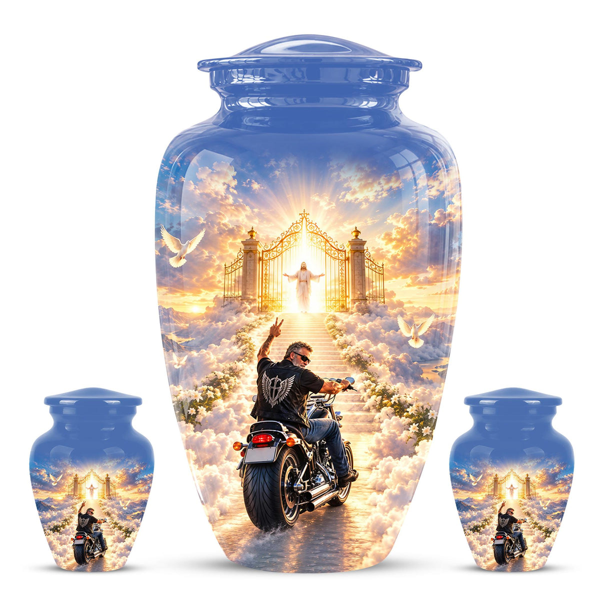 Personalized Motorcycle Memorial Urn, Biker Heaven Tribute, 200 Cubic  Inches