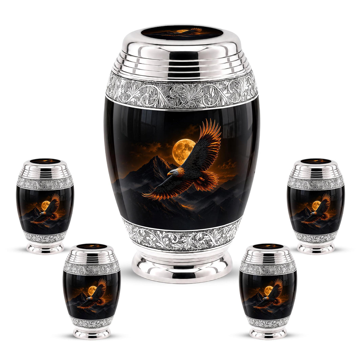 Bald Eagle Cremation Urn for Ashes - Golden Moon Mountain Memorial Urn