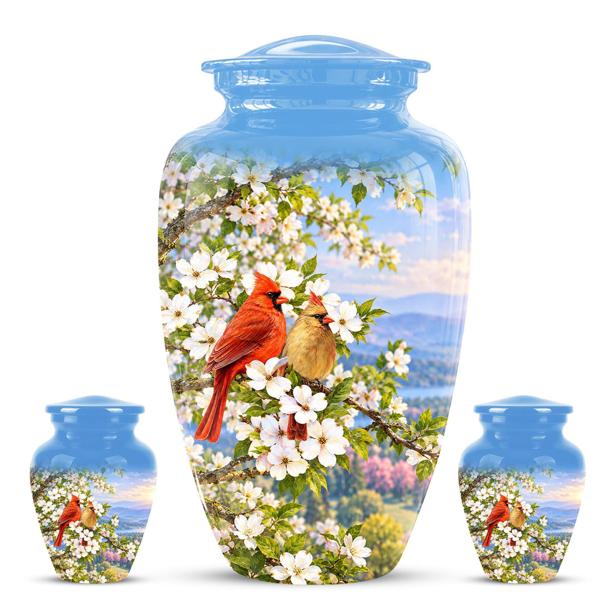 Personalized Cardinal Cremation Urn, Red Bird Memorial Keepsake (200 Cubic  Inch)