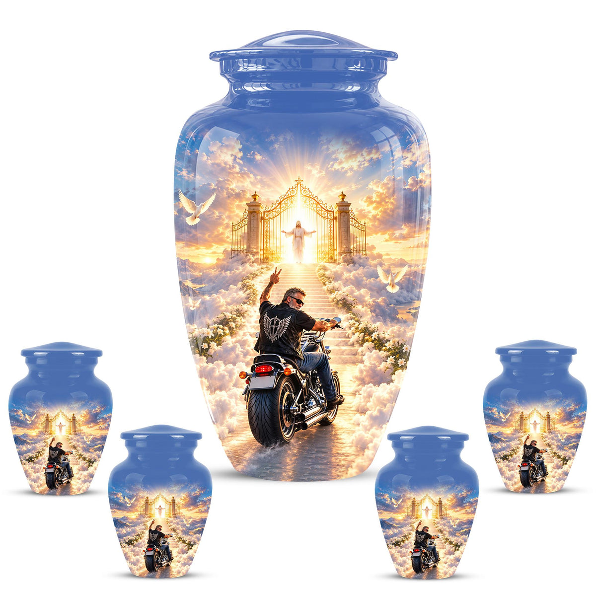 Personalized Motorcycle Memorial Urn, Biker Heaven Tribute, 200 Cubic  Inches