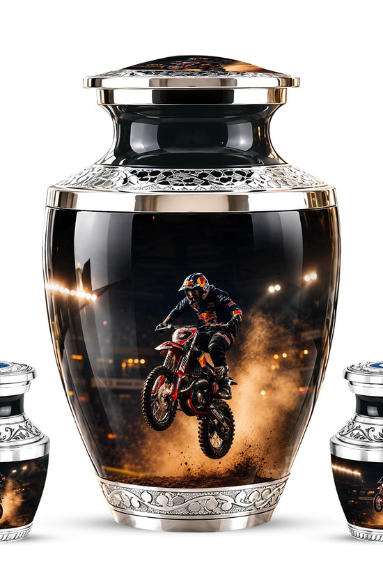 Personalized Motorcycle Cremation Urn, Biker Memorial Ashes (Adult)