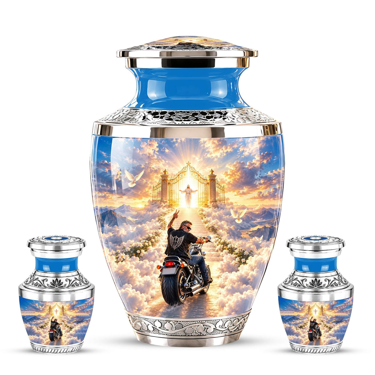 Personalized Motorcycle Memorial Urn, Biker Heaven Tribute, 200 Cubic  Inches