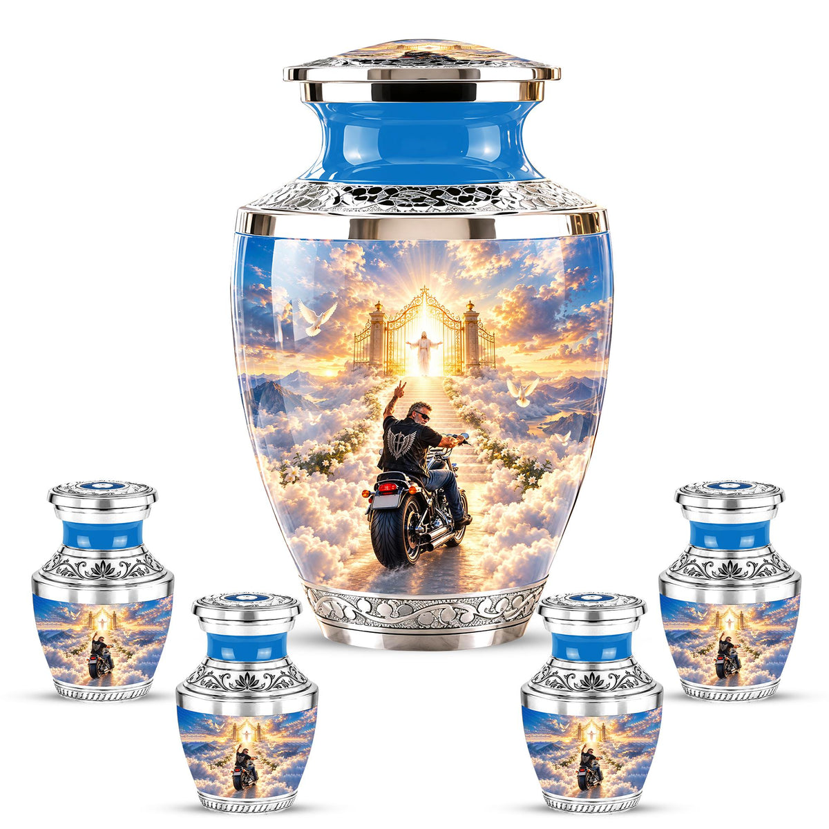 Personalized Motorcycle Memorial Urn, Biker Heaven Tribute, 200 Cubic  Inches