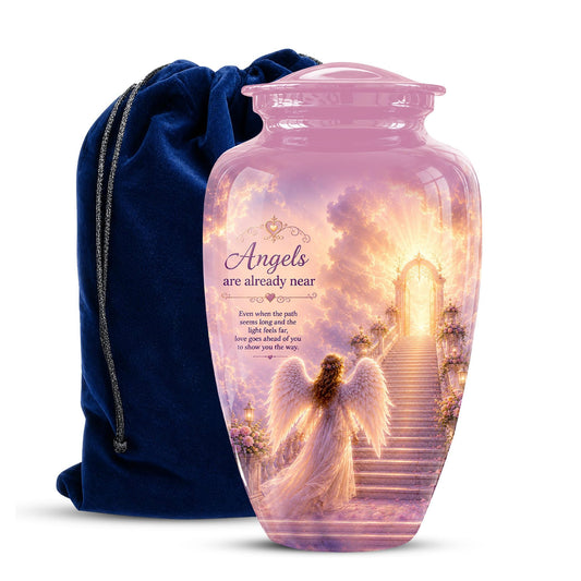 Personalized Angel Wings Urns for Human Ashes - Pink Crematon Urn for Adults