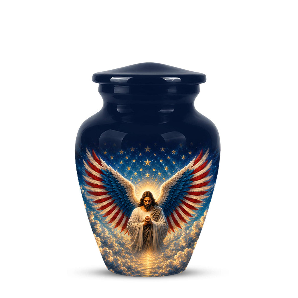Personalized Christian Memorial Urn - Jesus Angel Wings Cremation Urn (200 Cubic)