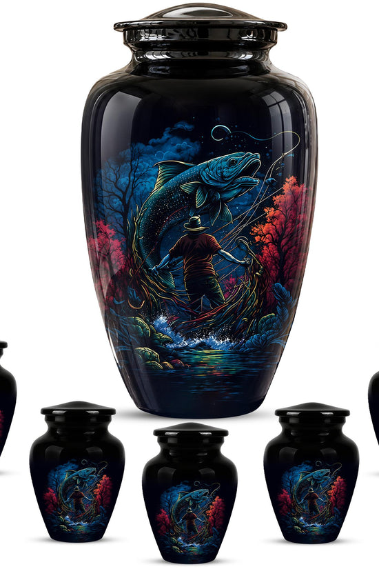 Personalized Bass Fishing Cremation Urn - Fisherman Memorial Urn for Ashes