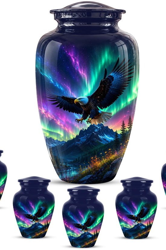 Eagle Cremation Urn for Ashes - Northern Lights Bald Eagle Memorial Urn