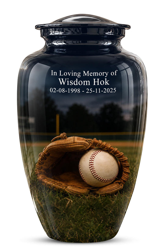 Baseball Cremation Urn for Ashes - Baseball Glove and Ball Memorial Urn