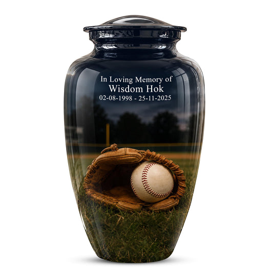 Baseball Cremation Urn for Ashes - Baseball Glove and Ball Memorial Urn
