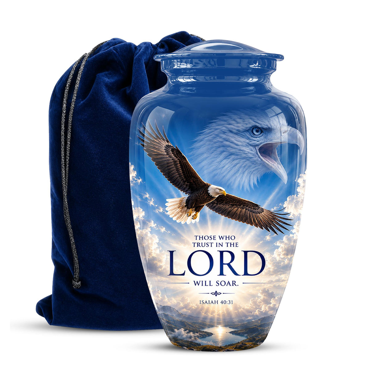 Bald Eagle Cremation Urn for Ashes - Christian Memorial Urn