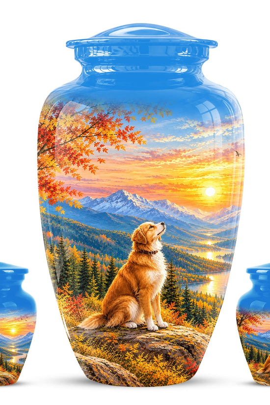 Personalized Golden Retriever Cremation Urn for Ashes, Mountain Dog Memorial Urn, Golden Retriever Tribute Urn - Nature Pet Memorial (200 Cubic)