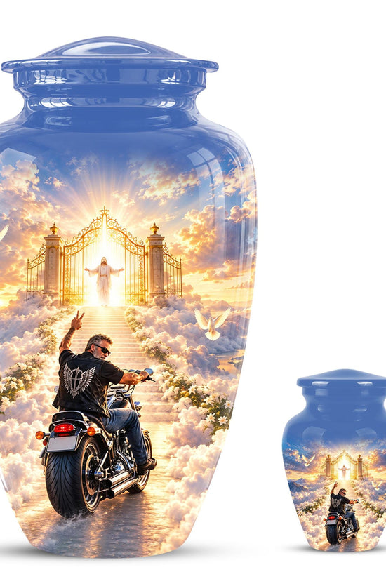 Personalized Motorcycle Memorial Urn, Biker Heaven Tribute, 200 Cubic  Inches