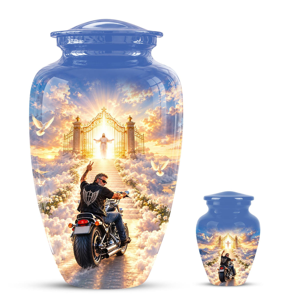 Personalized Motorcycle Memorial Urn, Biker Heaven Tribute, 200 Cubic  Inches