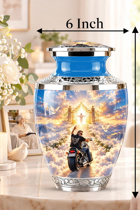 Personalized Motorcycle Memorial Urn, Biker Heaven Tribute, 200 Cubic  Inches