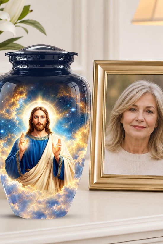 Personalized Jesus Cremation Urn - Christian Memorial Ashes (200 Cubic)
