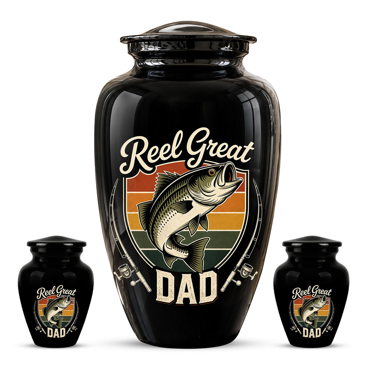 Personalized Fishing Memorial Urn for Dad - Adults Ashes For Memorial Urn