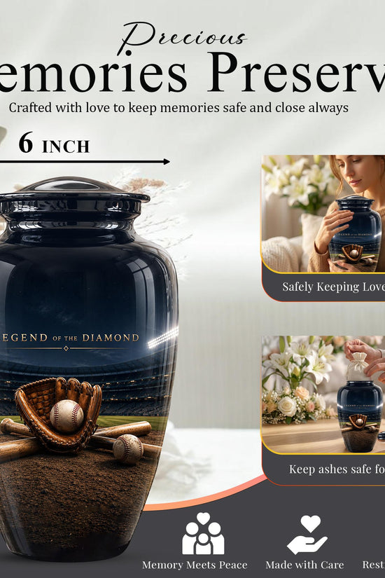 Baseball Glove Cremation Urn for Ashes - Legend of the Diamond Memorial Urn